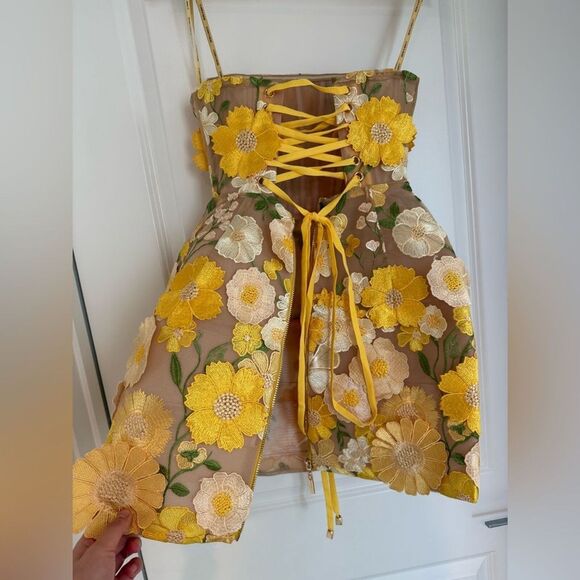 NWOT BRONX AND BANCO Jasmine Maraya Mini Dress in Yellow - Picture 12 of 16